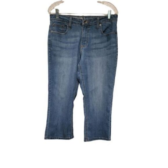 Merona Jeans Women 8R Blue Crop Stretch Cute Ladies Denim Pants - Picture 1 of 5